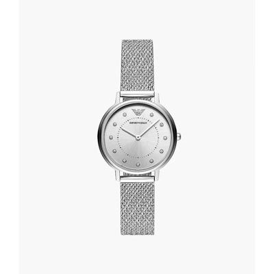 Emporio Armani Quartz Crystal zilveren wijzerplaat dameshorloge AR11128 Emporio Armani Quartz Crystal zilveren wijzerplaat dameshorloge AR11128