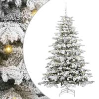 VidaXL Kunstmatige inklapbare kerstboom wit 180 cm pe en pvc - thumbnail
