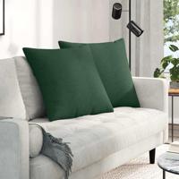 Sofa Kussens 2 pcs Donkergroen 80 x 80 cm Katoen Stof - thumbnail