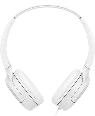 JVC HA-S33UC-W USB-C on-ear hoofdtelefoon, zachte oorkussens, opvouwbaar, met microfoon en 3-knops afstandsbediening, eenzijdige kabel, wit