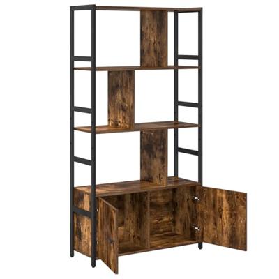 Boekenkast Gerookt eiken 80 x 30 x 155,5 cm Bewerkt hout - thumbnail