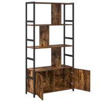 Boekenkast Gerookt eiken 80 x 30 x 155,5 cm Bewerkt hout - thumbnail