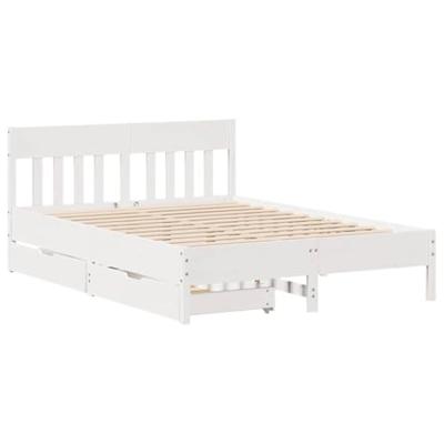 Bedframe zonder matras massief grenenhout wit 135x190 cm Bedframe zonder matras massief grenenhout wit 135x190 cm