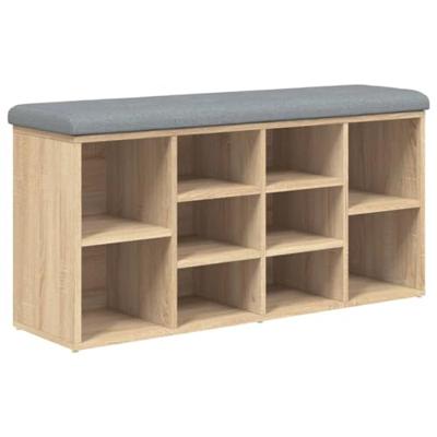 Schoenenbank 102x32x50 cm bewerkt hout sonoma eikenkleurig