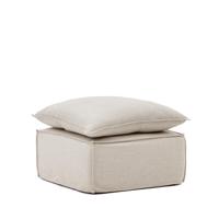 Kave Home Poef 'Anarela' Linnen, kleur Beige - thumbnail