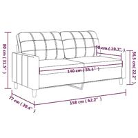Tweezitsbank 140 cm kunstleer crmekleurig - thumbnail