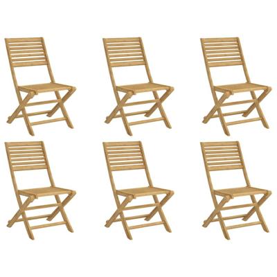 Tuinstoelen 6 st inklapbaar 48,5x61,5x87 cm massief acaciahout - thumbnail