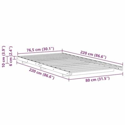 Bedframe Wit 80 x 220 cm Massief grenenhout