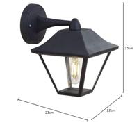 VTEC VT-843 8686 LED-buitenlamp (wand) E27 Mat zwart - thumbnail