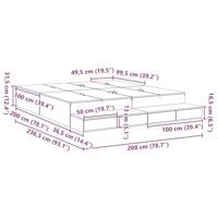 Opbergbedframe Zwart eiken 236.5 x 200 x 31.5 cm Bewerkt hout - thumbnail