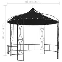 VidaXL Prieel rond 300x290 cm antraciet - thumbnail