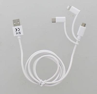 Hama Laad/synchrokabel 3 in 1 met micro USB/USB type-C/lightning 1m Oplader Wit