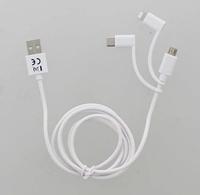 Hama 3in1 Multi-oplaadkabel USB-A - Micro-USB USB-C En Lightning 1,0 M Wit - thumbnail