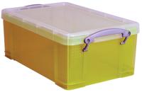 Really Useful Box opbergdoos 9 liter, transparant geel - thumbnail
