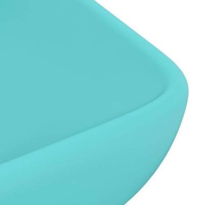 VidaXL Wastafel rechthoekig 71x38 cm keramiek mat lichtgroen