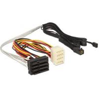 DeLOCK Mini SAS HD SFF-8643 > 4 x SAS SFF-8482 + power + Sideband adapter - thumbnail