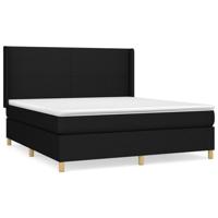 Boxspring met matras stof zwart 180x200 cm - thumbnail
