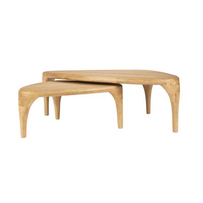 Zuiver Organische Salontafel 'Isla' Eiken en rubberhout, Set van 2 stuks Zuiver Organische Salontafel 'Isla' Eiken en rubberhout, Set van 2 stuks