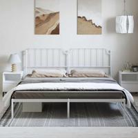 Bedframe met hoofdbord metaal wit 183x213 cm - thumbnail