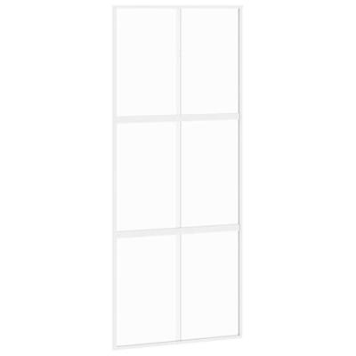 VidaXL Schuifdeur 90x205 cm gehard glas en aluminium wit