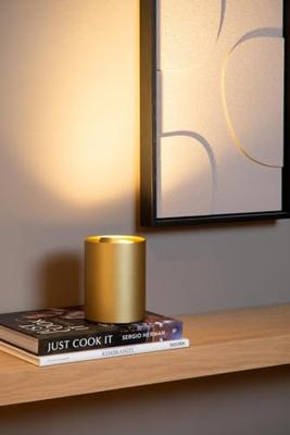 Lucide TUBE - Tafellamp - Ø 9,6 cm - LED 3 StepDim - GU10 - 1x5W 2700K - Mat Goud / Messing