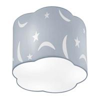 Trio plafondlamp Moony jongens 25 cm 1 x E27 staal 42 watt blauw - thumbnail