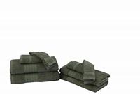 Good Morning Handdoeken set van 8 "Uni" - Groen - Katoen - thumbnail