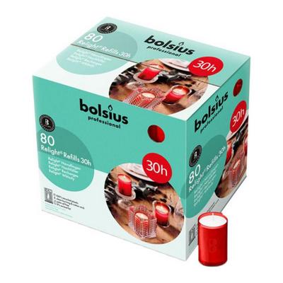 Bolsius - Relight Navulling Rood 30 Uur - 80 stuks