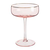 Champagnecoupe gouden rand - roze - 220 ml - thumbnail