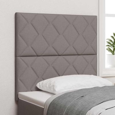 Hoofdbord met LED -striplichten Verstelbaar Taupe 100 cm Stof