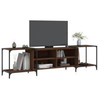 Tv-meubel 203x37x50 cm bewerkt hout bruin eikenkleur - thumbnail