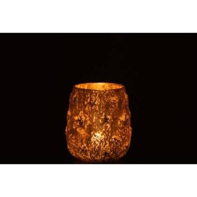 J-Line theelichthouder Ster - glas Antiek - goud - large