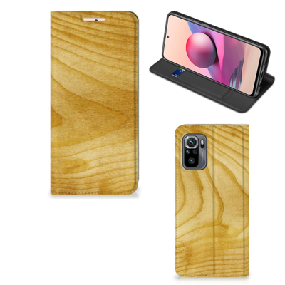 Xiaomi Redmi Note 10 4G | 10S | Poco M5s Book | Wallet Case | Licht Hout