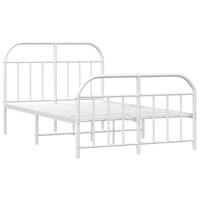 Bedframe met hoofd- en voeteneinde metaal wit 120 x 190 cm - thumbnail