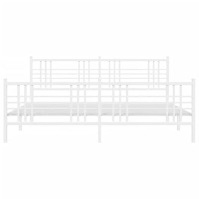 Bedframe met hoofd- en voeteneinde metaal wit 180x200 cm
