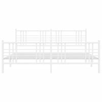Bedframe met hoofd- en voeteneinde metaal wit 180x200 cm - thumbnail
