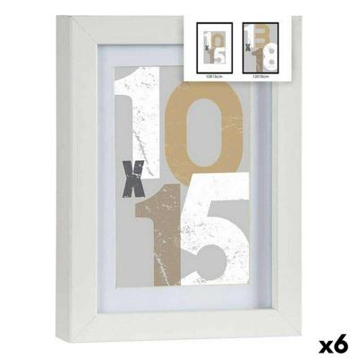 Fotolijsten Wit Glas Hout MDF 16 x 21 x 2,5 cm (6 Stuks)