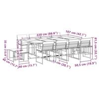 13-delige Tuinset met kussens textileen wit - thumbnail