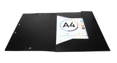 Exacompta elastomap A4, uit PP, 3 kleppen en elastiek zwart