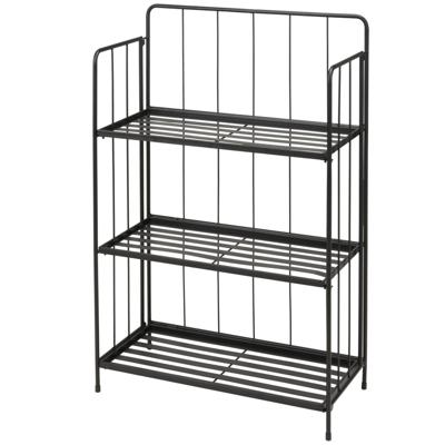 Plantenrek Metaal 3-laags Zwart 90cm