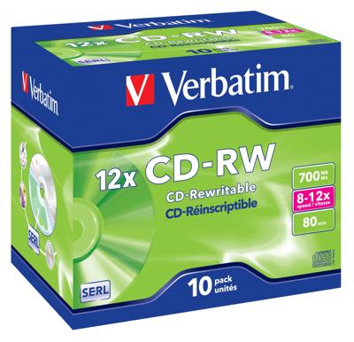 Verbatim 43148 CD-RW disc 700 MB 10 stuk(s) Jewelcase Herschrijfbaar