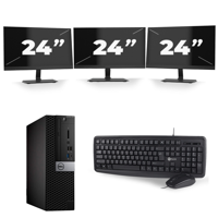 Lenovo ThinkCentre M720s SFF - Intel Core i5-9e Generatie - 8GB RAM - 256GB SSD - Windows 11 + 3x 24 inch Monitor - thumbnail