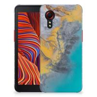 Samsung Galaxy Xcover 5 | TPU | Siliconen hoesje | Marble Blue Gold - thumbnail