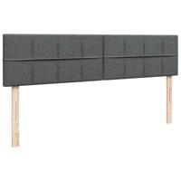 Ottoman bed met matrassen 200x200cm stof donkergrijs - thumbnail