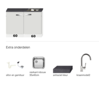 keukenblok 120cm incl spoelbak RAI-6623 - thumbnail