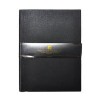 Verhaak notitieboek met bullets 15 x 21 cm papier/leer zwart - thumbnail