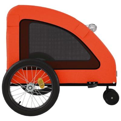 VidaXL Hondenfietstrailer oxford stof en ijzer oranje en grijs - thumbnail