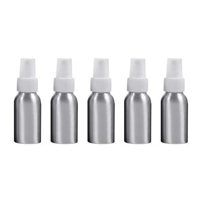 5 stuks hervulbare glas fijne mist verstuivers aluminium fles 50ml (wit)