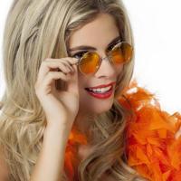 Bril hippie met oranje gekleurd glas - thumbnail