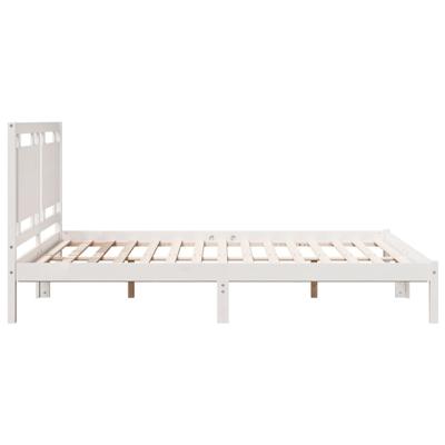 Bedframe extra lang zonder matras massief hout wit 160x220 cm